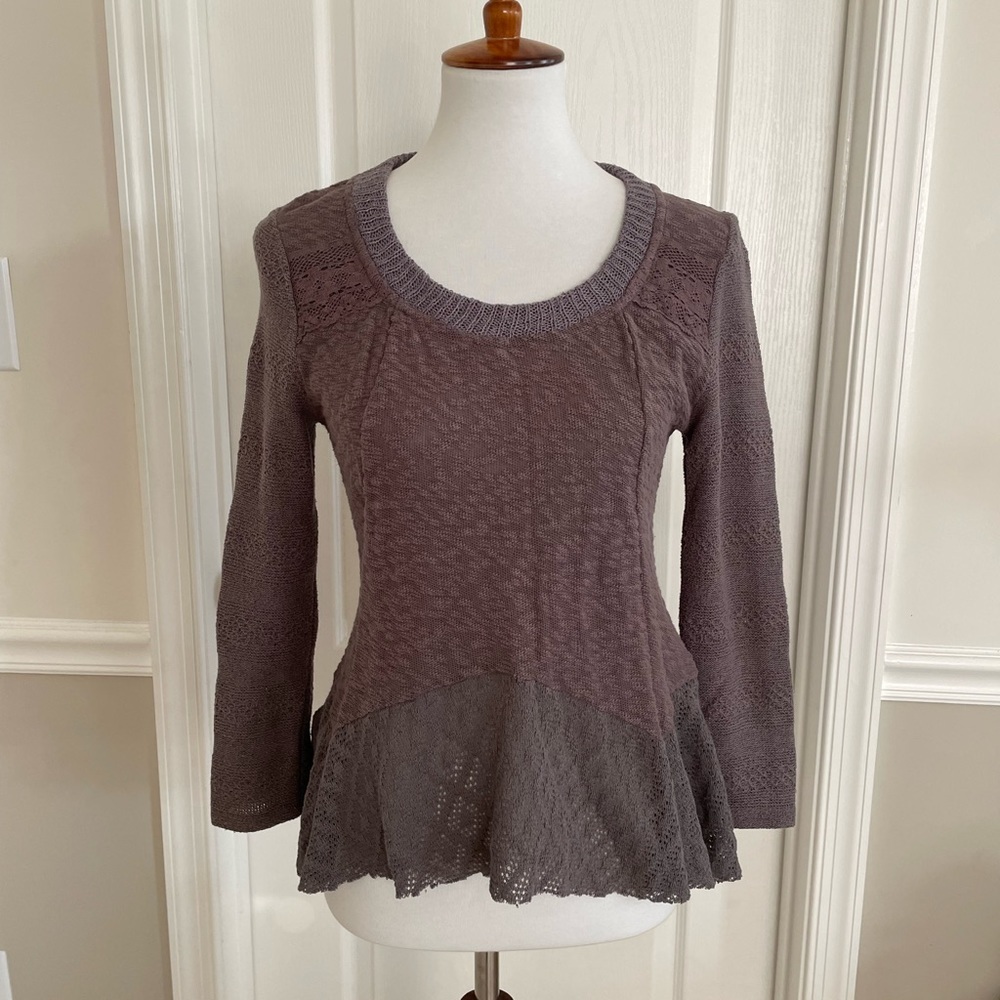 Meadow Rue peplum sweater - Picture 2 of 5